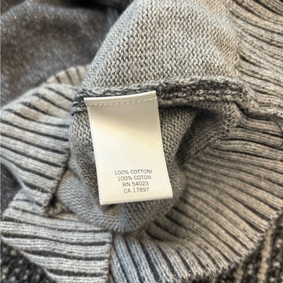 Banana Republic large sweater cardigan Gray Ribbed mock neck button front - Picture 13 of 13